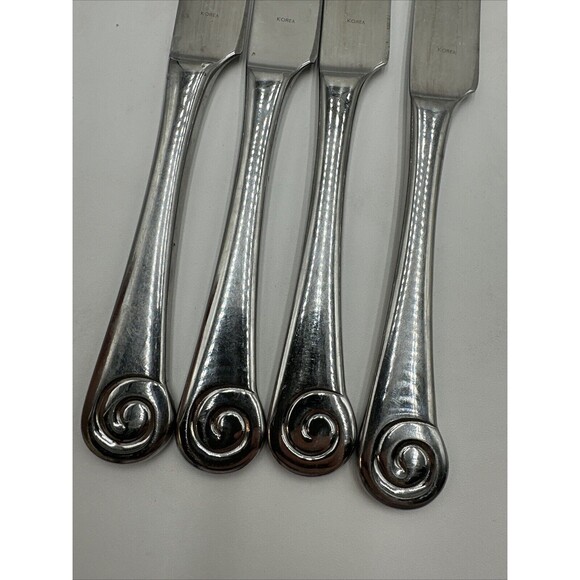 Lot of 4 Robert Welch AMMONITE BRIGHT Stainless Dinner Knives 9 3/4" - Picture 5 of 5